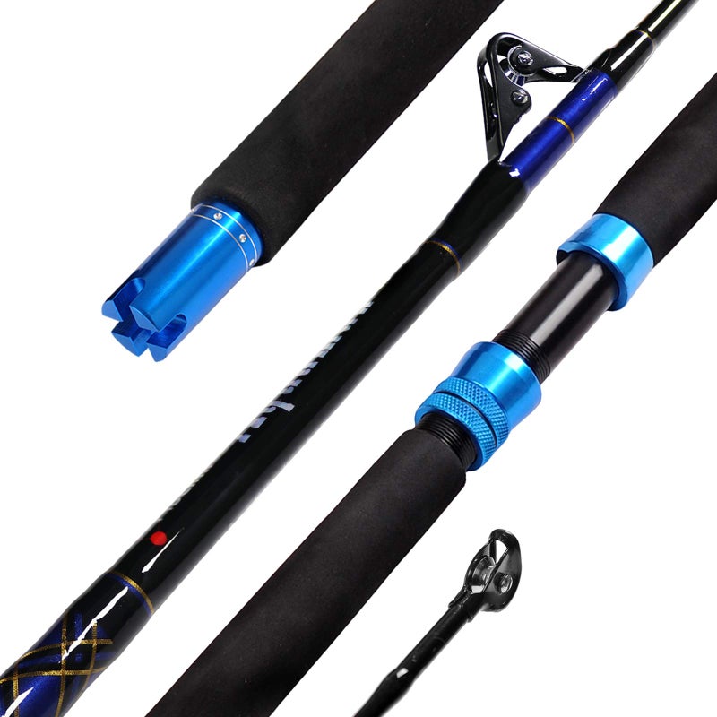 Fiblink 1-Piece Saltwater Offshore Trolling Rod Conventional Boat Rod Carbon Fishing Pole(6 Feet, 30-50 lb/50-80 lb/80-120 lb) (50-80 Pound) - Image 1